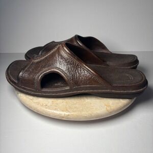 Pali Hawaii Sandals Size 12 Brown Classic Turtle Logo Slide Sandals Mens